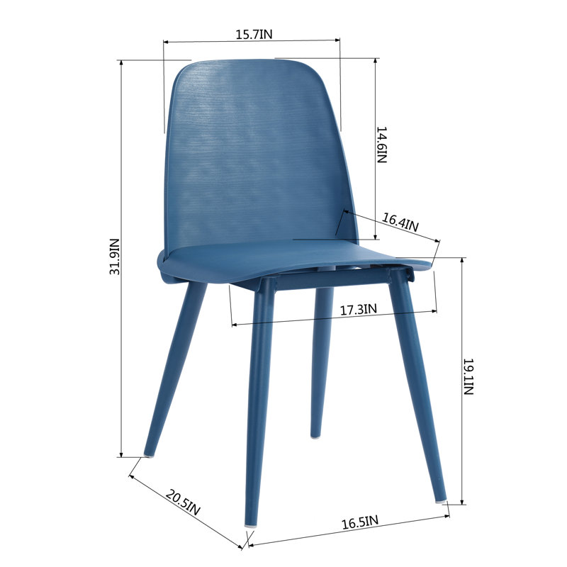 Danforth 48.5cm H Side Chair, Blue