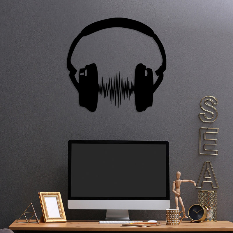 Stunning Black Decorative Metal Wall Accessory, 25.9 x 27.6 inches | 100% Metal with 0.06 inch Thickness | Lightweight at 2.3 lbs | Perfect for Home Decor, Modern Aesthetic, Easy Wall Hanging Design