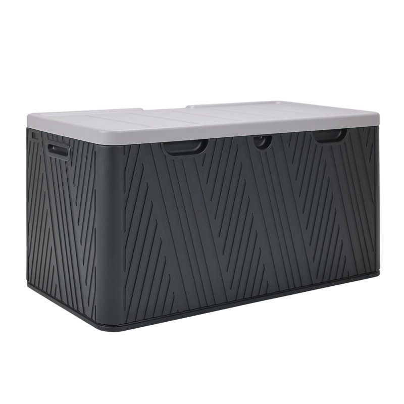 Boîte de rangement verrouillable en plastique 85 gallons Aoodor, Noir