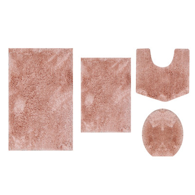 Ensemble de tapis de salle de bain en peluche 4 pièces Elegance