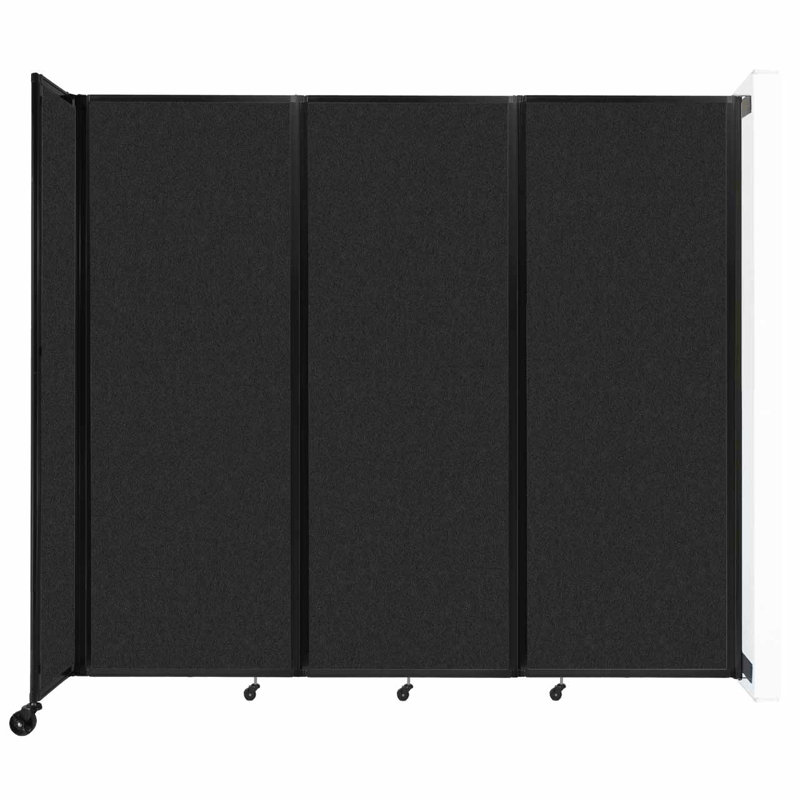 11 - Cloison pliante à panneaux, Noir, 3, H 82 po x l 102 po x P 12 po