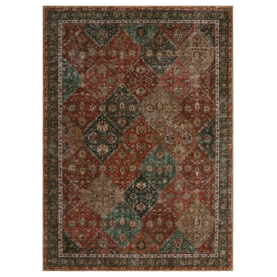 Suttle Oriental Machine Washable Rugs Floral Non-Slip Rug for Living Room Bedroom Nursery Dining Table Bedside Decor