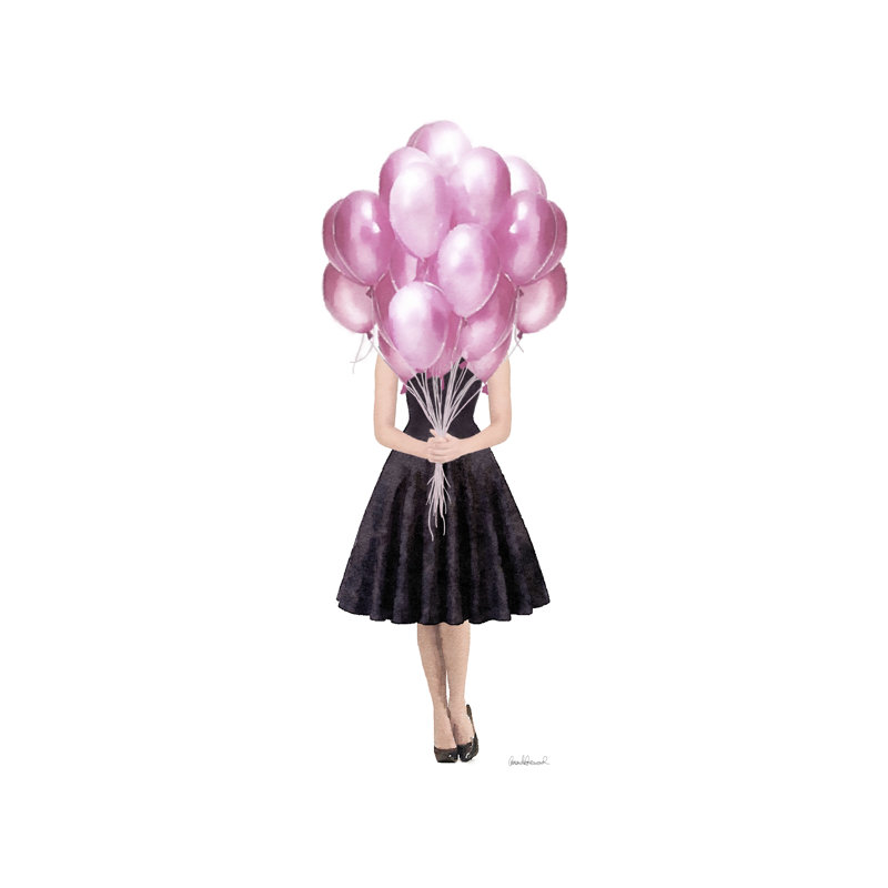 Pink Balloon Girl - Wrapped Canvas Art Prints, 46cm H x 30cm W