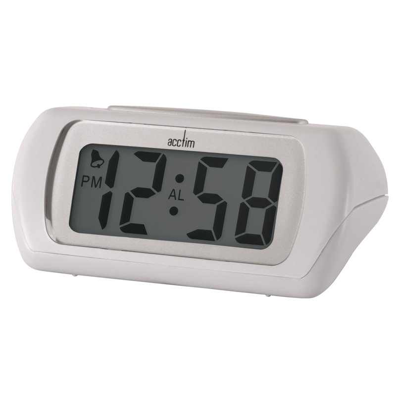 Auric Large LCD Display Alarm Clock White