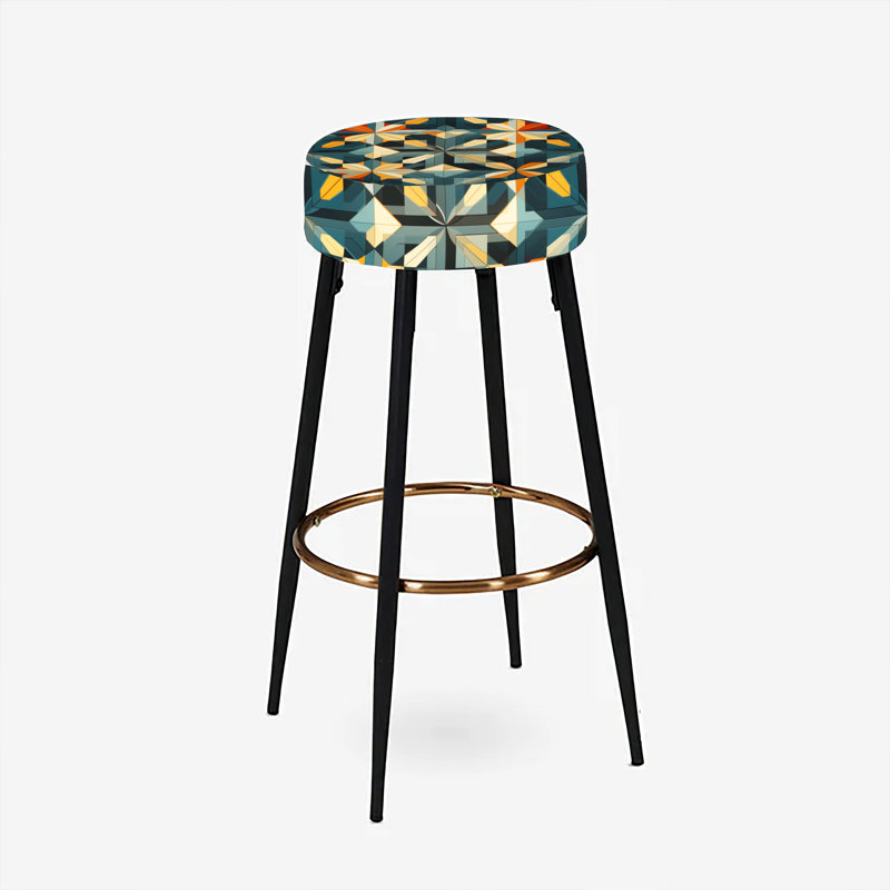 Ensemble de 2 tabourets de bar géométriques Classic Elegance