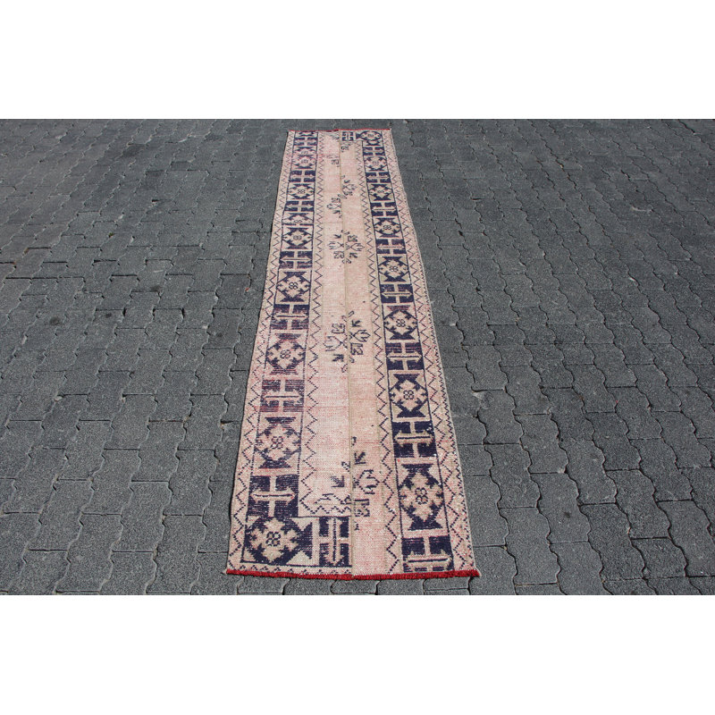 Tapis turc Oushak fabriqué à la main - patchwork rétro idéal pour les cuisines et les escaliers