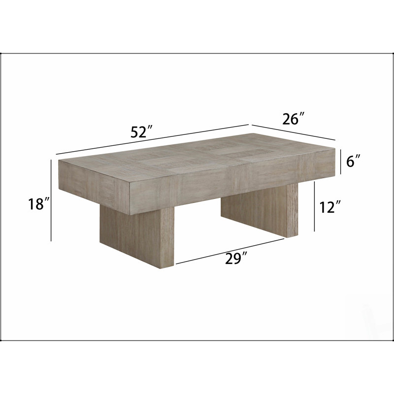 Contemporary Style Brown Gray Coffee Table with Rectangular Top, Perfect for Modern Living and Aesthetic Appeal