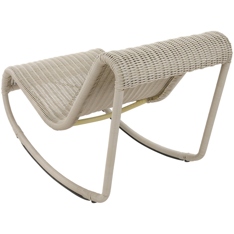Antigua Wicker Outdoor Patio Rocker, Cream