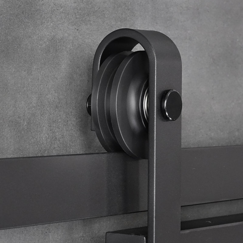 Andersons Single Sliding Barn Door Hardware Kit, Black