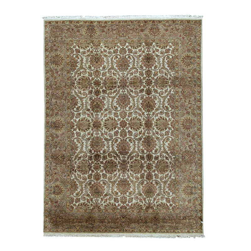 Tapis oriental brun / ivoire noué à la main