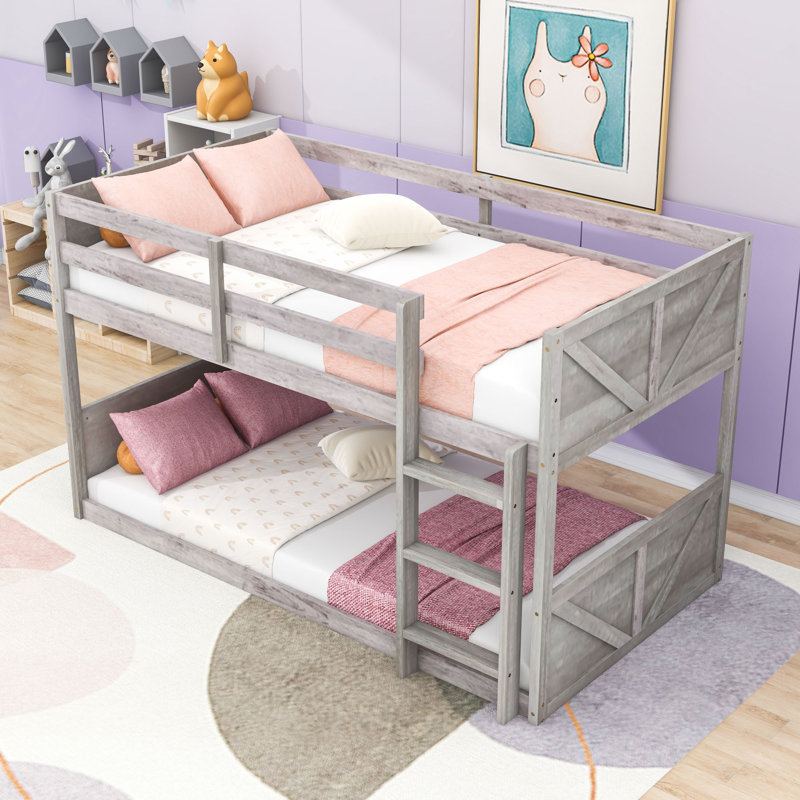 Twin Over Twin Wood Bunk Bed, Antique White