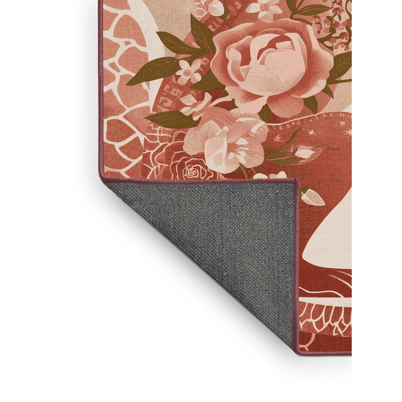 Tapis moelleux moelleux à motif floral de style bohémien beige Beige, 3 X 5