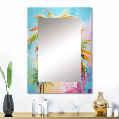Popart Palm Trees III - Miroir mural tropical