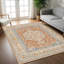 Machine Washable Traditionnal Boho Burnt Orange Area Rug-1131330880