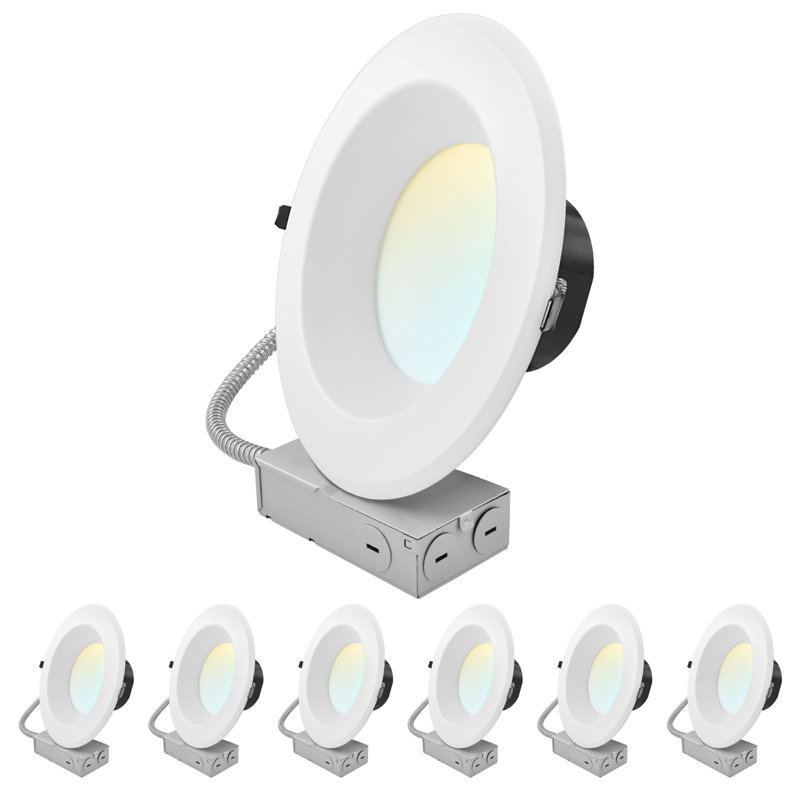 Luminaire encastré commercial à DEL J-Box 5CCT 10 watts à intensité variable 24/30 / 37W à intensité variable pour éclairage à DEL CRI90 2800/3500/4500 Lumens 120-277V