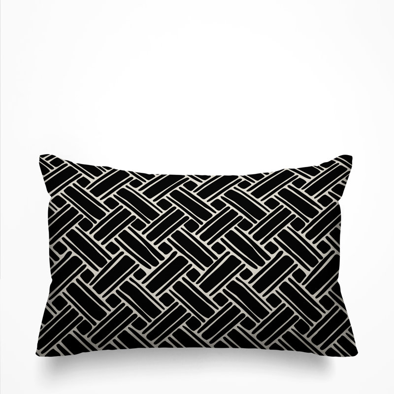  Housse et insert de coussin d'extérieur rectangulaire Karter, Noir