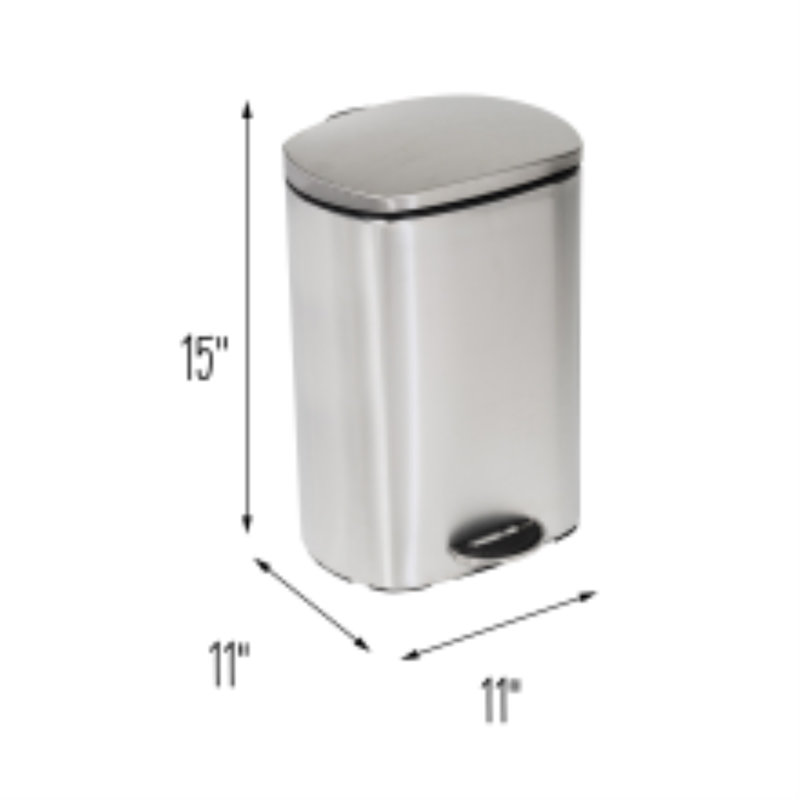 Metal Step On Kitchen Trash Can - 3.2 Gallons