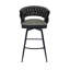 Tabourets de bar 28 po en tressage de 28 po en cuir technique (brun clair), pivotant sur 360 °, pour îlot de cuisine, restaurant, bar, tabourets pivotants brun clair, rembourrés, structure en métal, café,