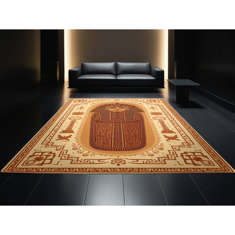 Tapis oriental brun lavable à la machine Botkins, 8 x 10