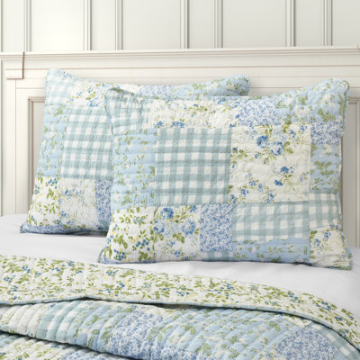Kara King Quilted Sham Blue