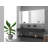 Pyramid 60" Wall Mounted Rectangular Solid Surface Bathroom Trough Sink in Matte Finish - Black, No Faucet Holes-1383741-28833619