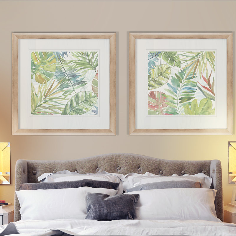 « tropical sketchbook i », ensemble de 2 reproductions encadrées, Cadre brun