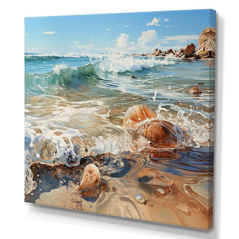 «Ocean Charm In Winter», reproduction sur toile, Toile tendue, H 36 po x l 36 po x P 1,5 po