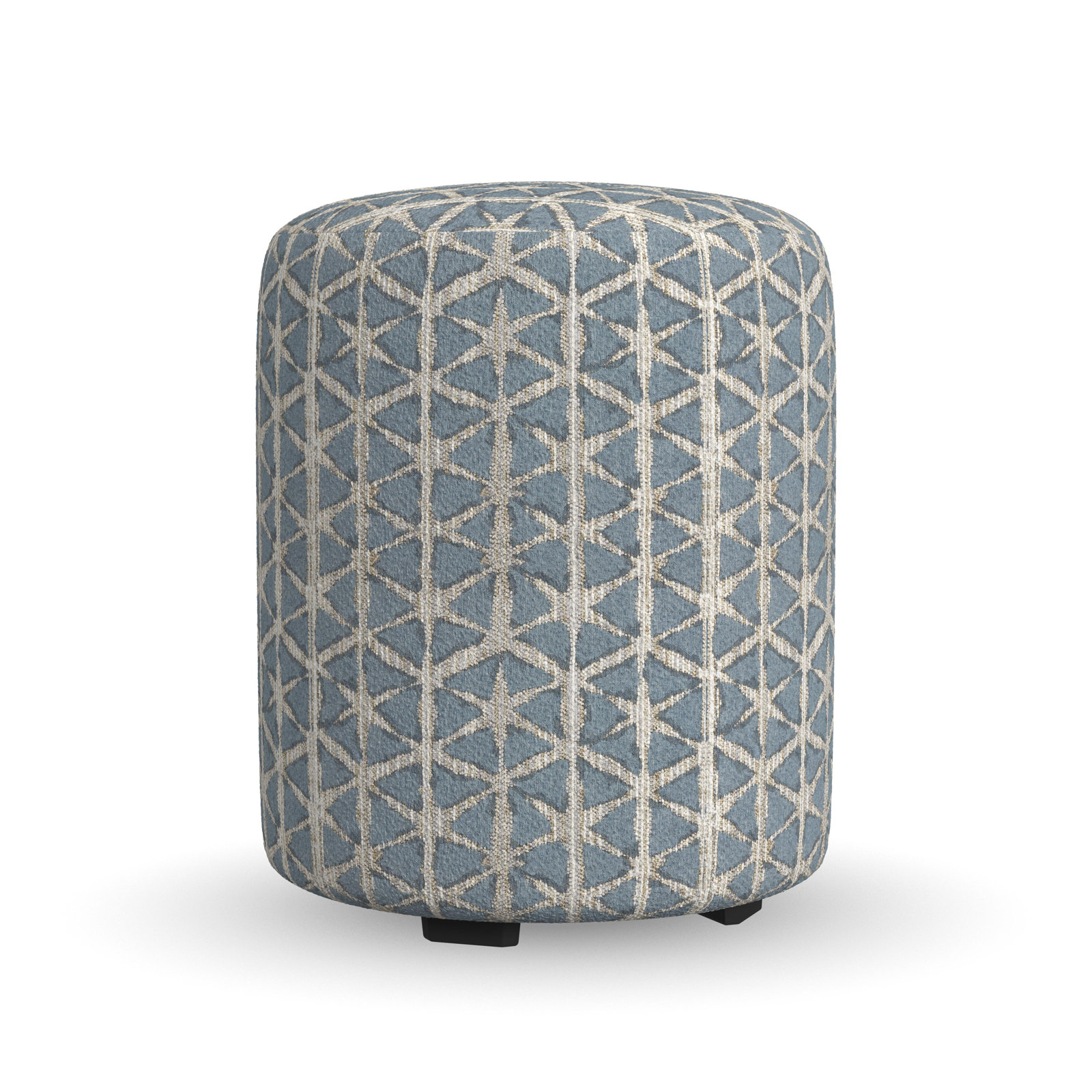Birchbrook Upholstered Ottoman, Blue Polypropylene/Olefin