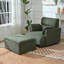 Chaise surdimensionnée avec repose-pieds avec rangement - molleton flocon de neige