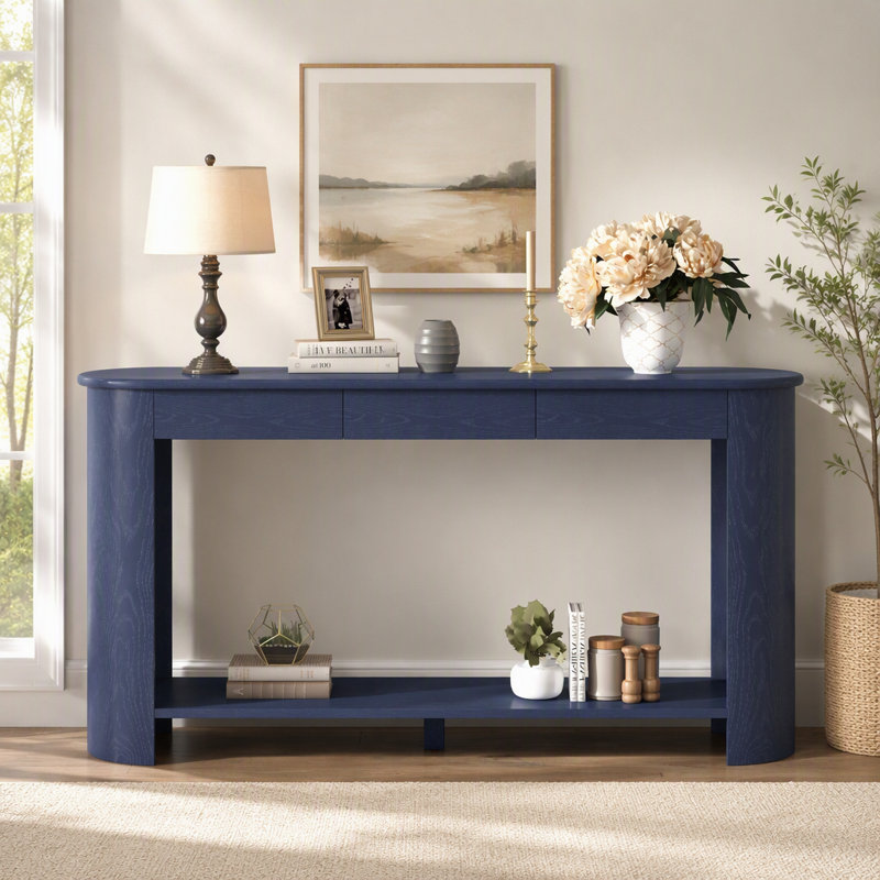 Console en bois avec tiroirs, Marine, Marine, Marine