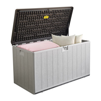 Decksplore 110 Gallons Water Resistant Resin Lockable Deck Box