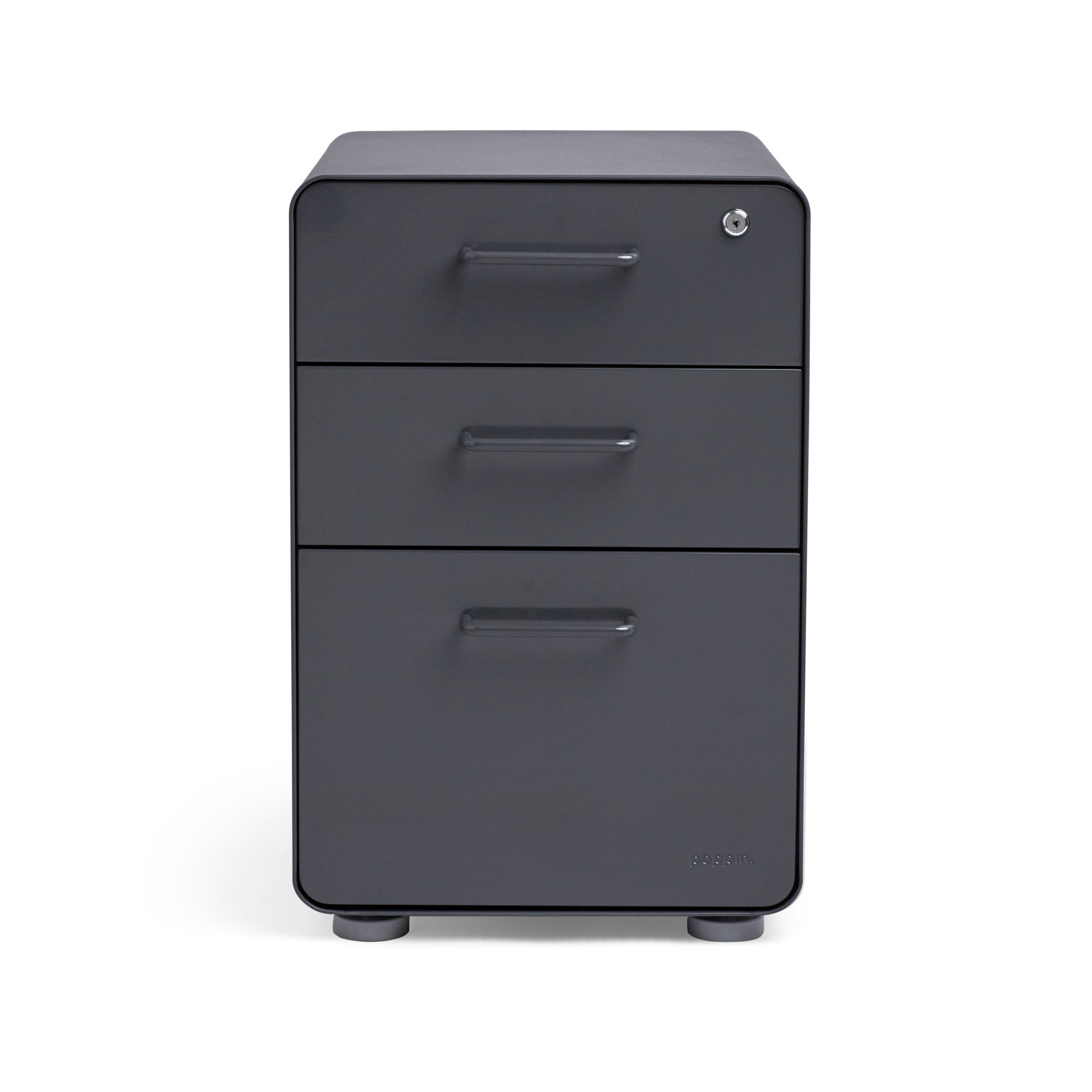 Stow 3 - Drawer Vertical File Cabinet, Without Caster, Charcoal