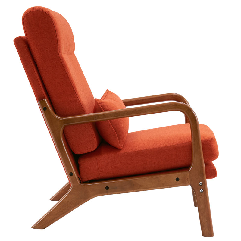Fauteuil de 25,6 po de large Mamye, Lin orange