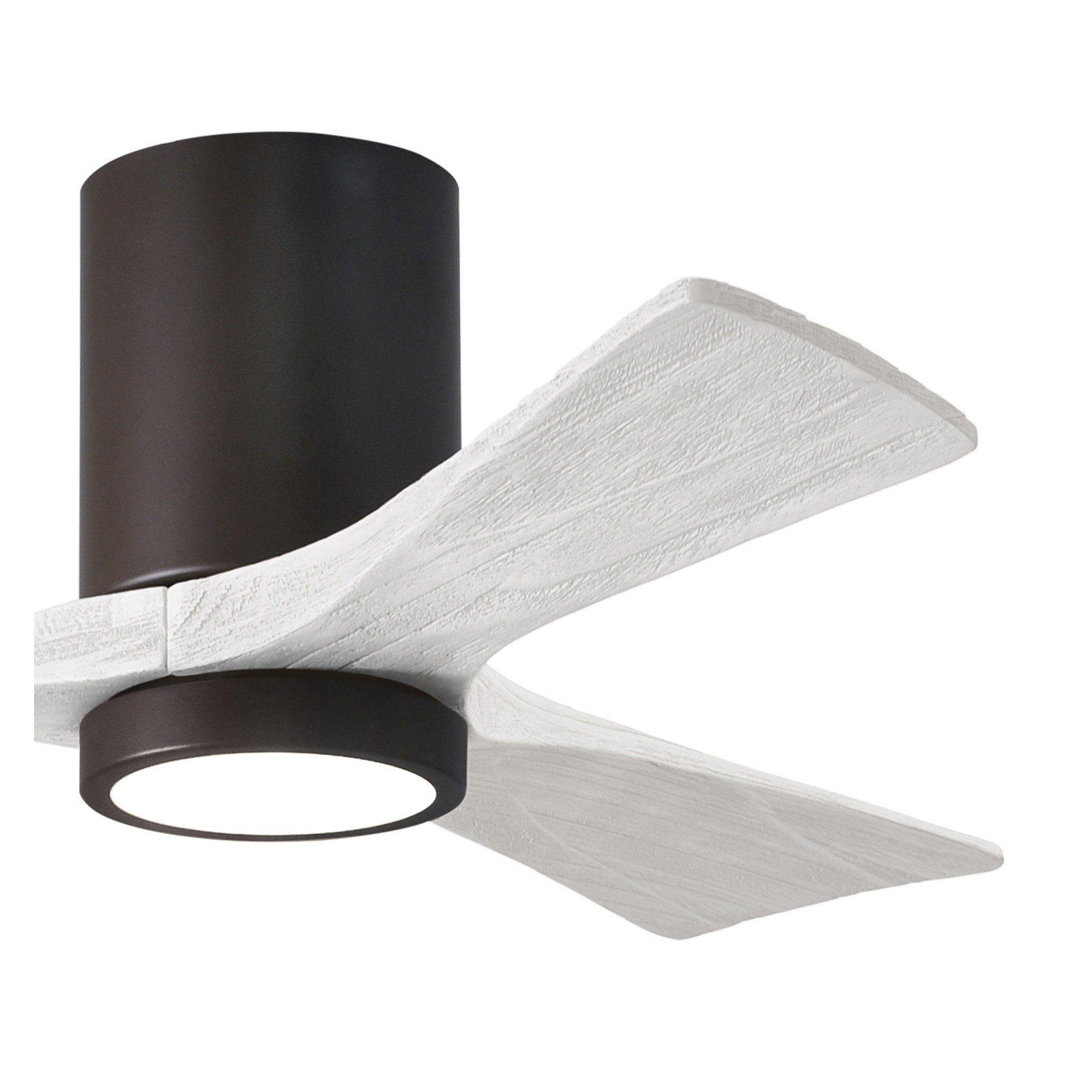 Olivier 3 Blade Ceiling Fan with LED Light Kit, Textured Bronze, Matte White, 42"