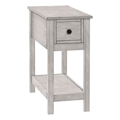 Accent Table, End, Side Table, 2 Tier, Narrow, Bedroom, Lamp, Storage Drawer