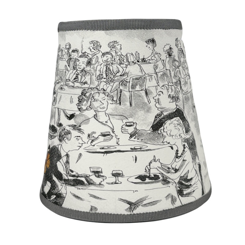 Black and White Restaurant Scene Shade Cover