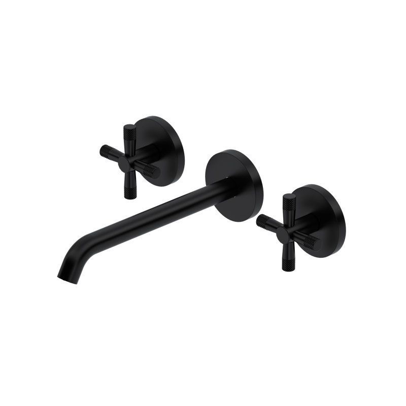 Amahle Wall Mount Lavatory Faucet Trim, Matte Black
