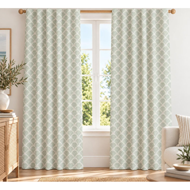 Rideaux bord de mer vert tropical, L 25 po x L 84 po