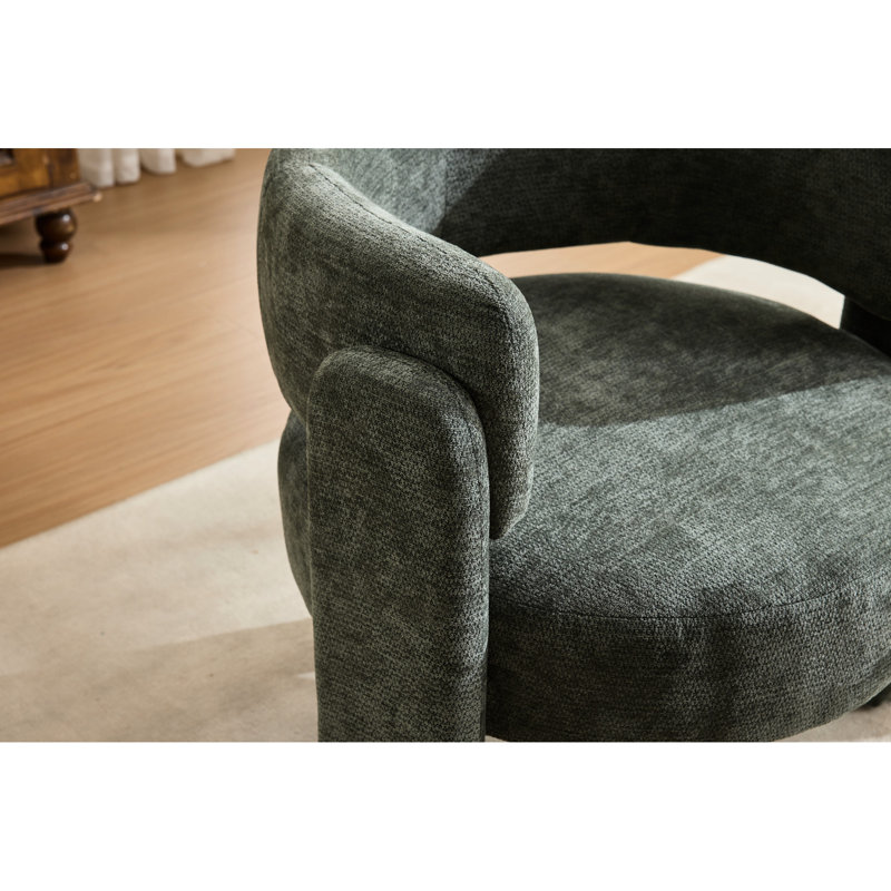 Fauteuil d'appoint confortable, recouvert d'un tissu bouclé contemporain, aux lignes cylindriques harmonieuses et offert en plusieurs coloris. Revêtement en tissu pour fauteuil - Design et confort d'assise.