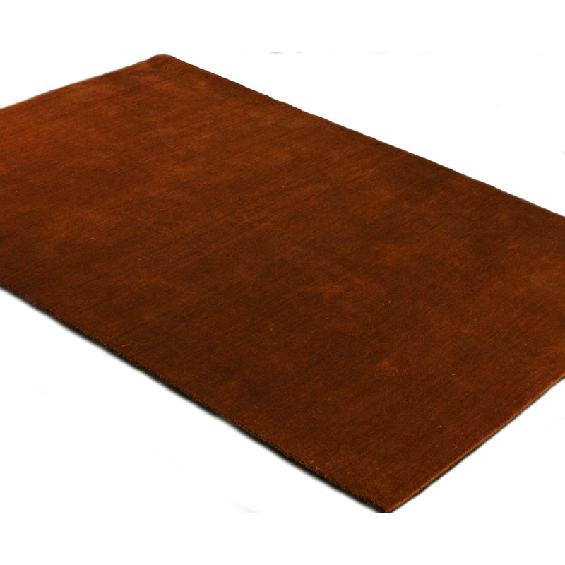Magdaline Hand Loomed Wool Rust Area Rug, Rectangle 5' x 7'6"