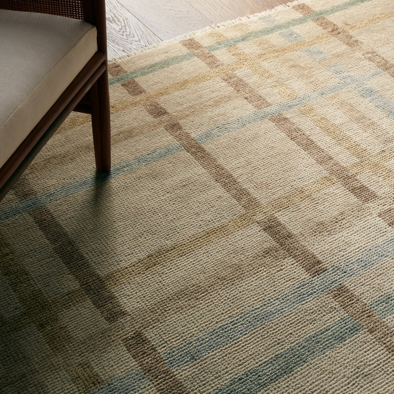 Jaipur Living Raza CRA06 Handknotted Geometric Beige and Blue Runner Rug (3'X10'), Runner 3' x 10'