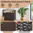 Outdoor Rattan Storage Cabinet, Patio Bar Table with 2-Door and Shelf, Outdoor Buffet Cabinet with Wood Countertop