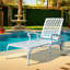 Adjustable Cast Aluminum Patio Chaise Lounge with Wheels and Reclining Backrest-1180464697