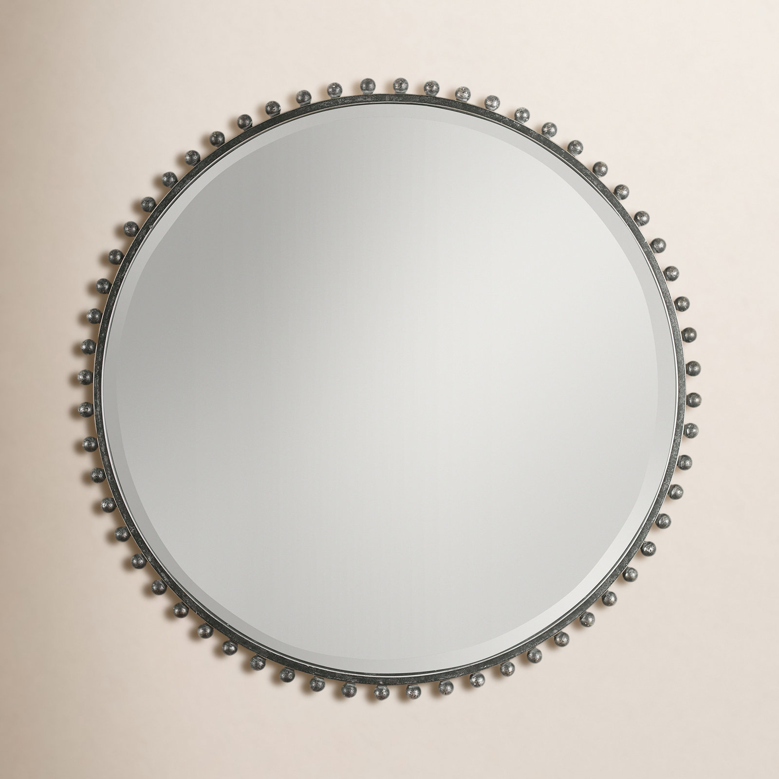 Bedonia 32" Round Wall Mirror, Black