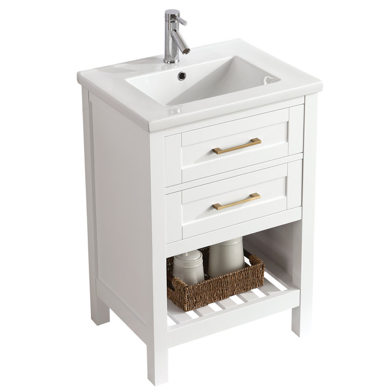 Ensemble de meuble-lavabo simple 24 po 24 po, Blanc