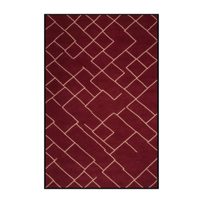 Machine Washable Trellis Red Area Rug