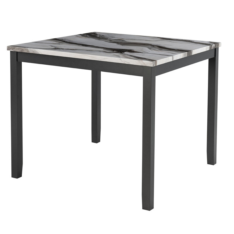 BAR TABLE AND 4 BAR STOOLS