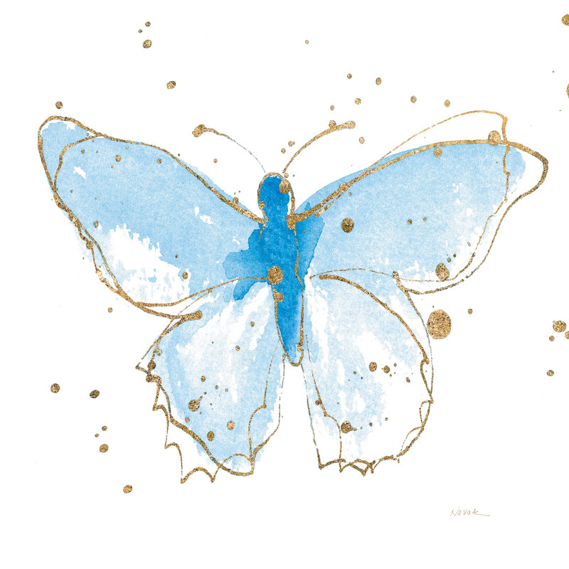 Gilded Butterflies IV - Wrapped Canvas Painting, 122cm H x 122cm W x 3.8cm D