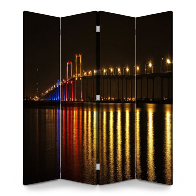 4 Panels Folding Screen Room Divider Royal Puente Rafael Urdaneta Canvas Screen Room Separator Freestanding Protective Wall Divider Privacy Partition