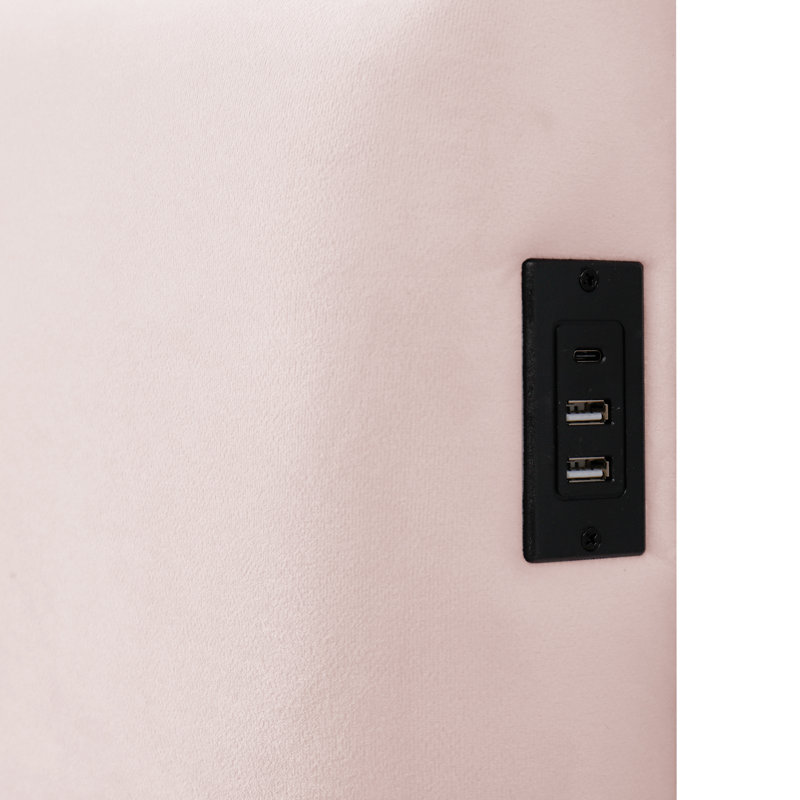 Bed, Pink Velvet 
